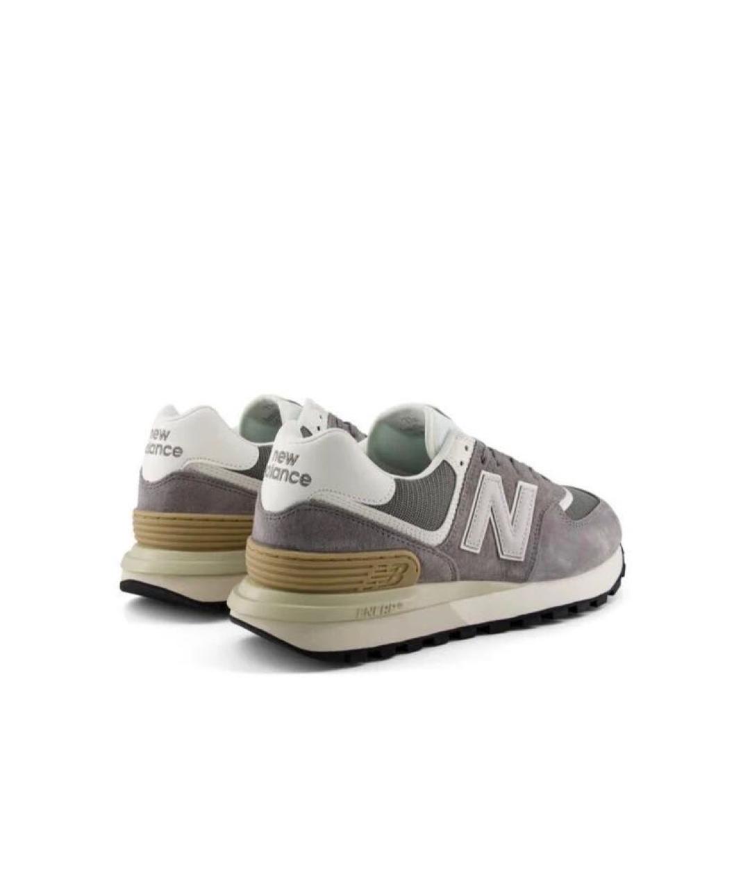 NEW BALANCE Серые замшевые низкие кроссовки / кеды, фото 4
