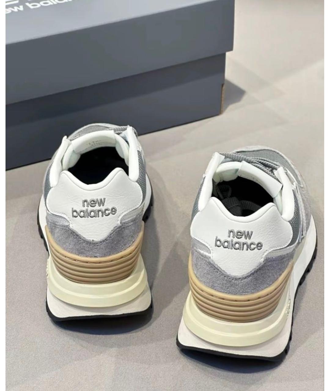 NEW BALANCE Серые замшевые низкие кроссовки / кеды, фото 8