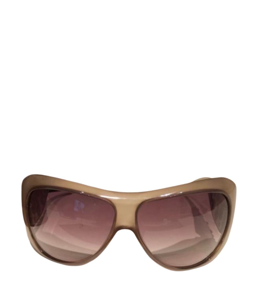 GUCCI Бежевые пластиковые солнцезащитные очки, фото 1