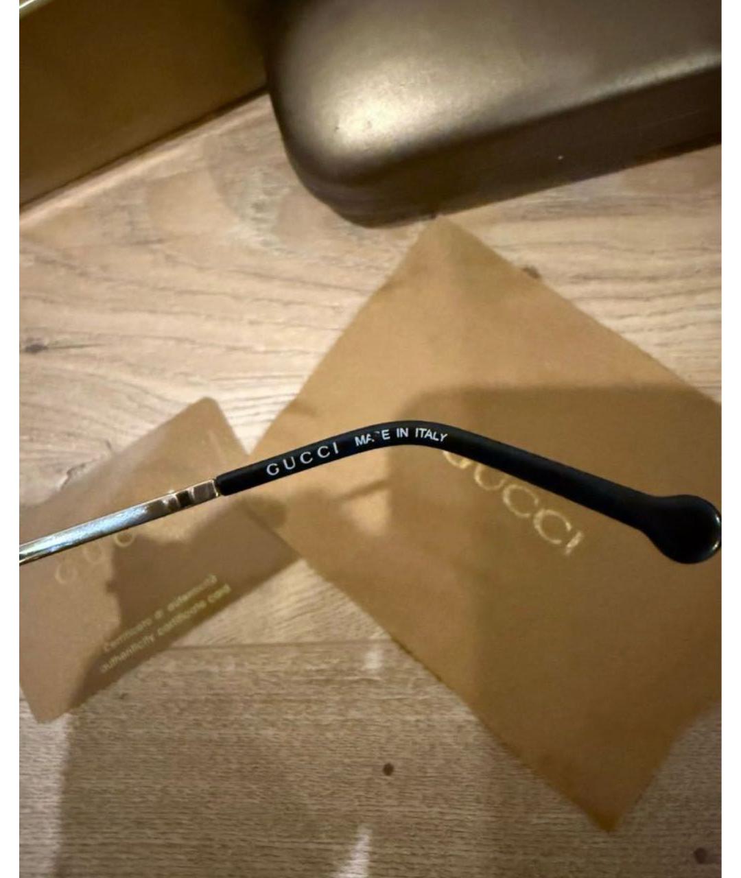 GUCCI Серебряные металлические солнцезащитные очки, фото 4
