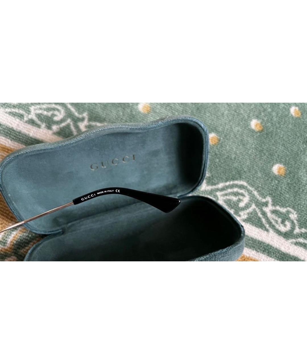 GUCCI Золотые металлические солнцезащитные очки, фото 6