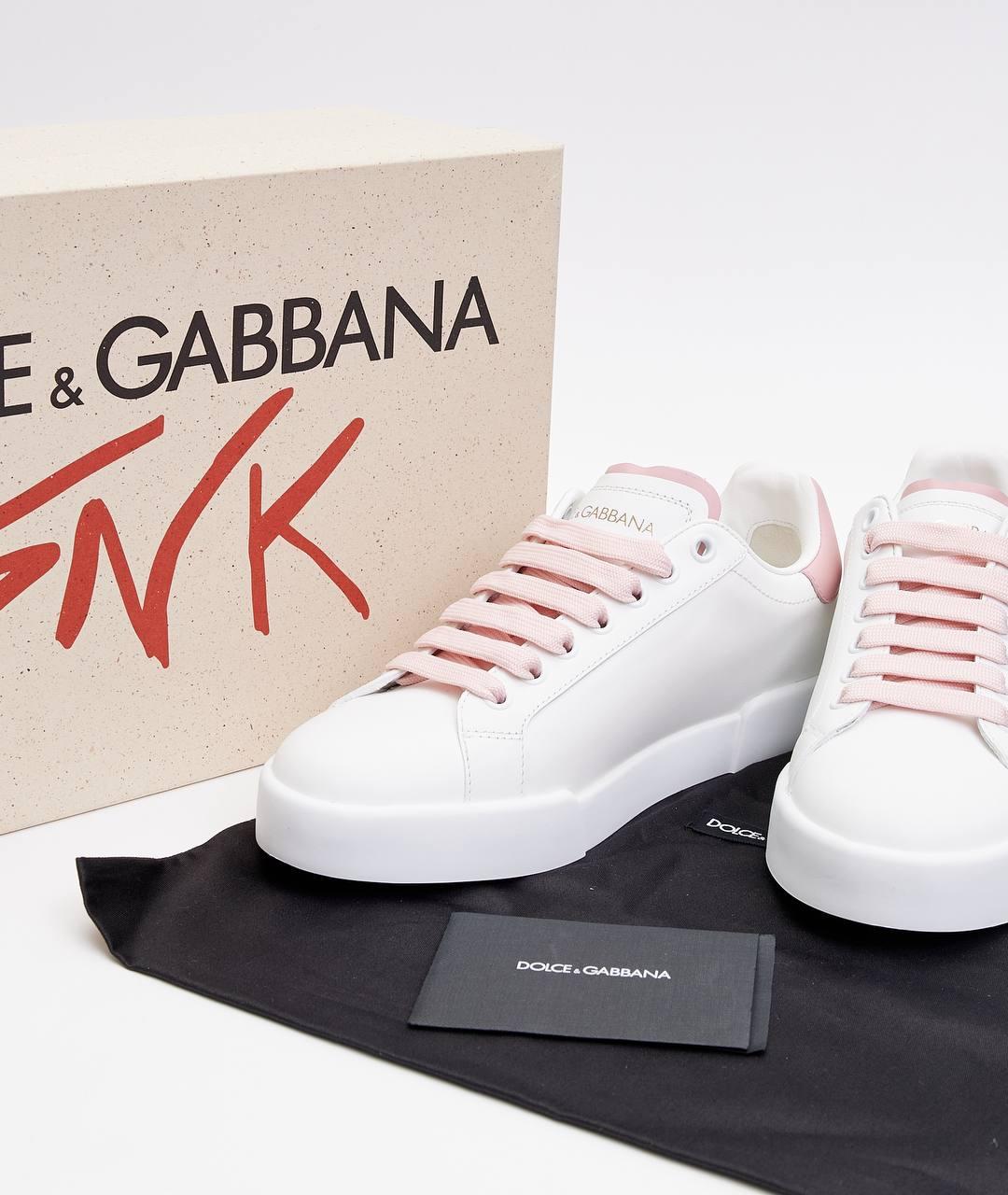 DOLCE&GABBANA Белые кожаные кеды, фото 5