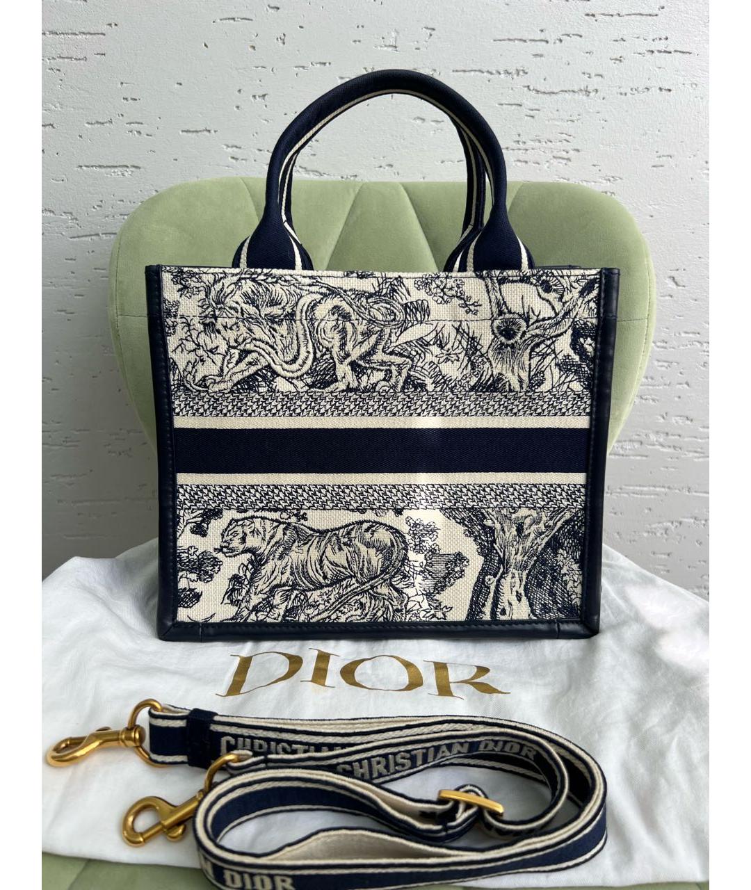 CHRISTIAN DIOR Темно-синяя сумка тоут, фото 3