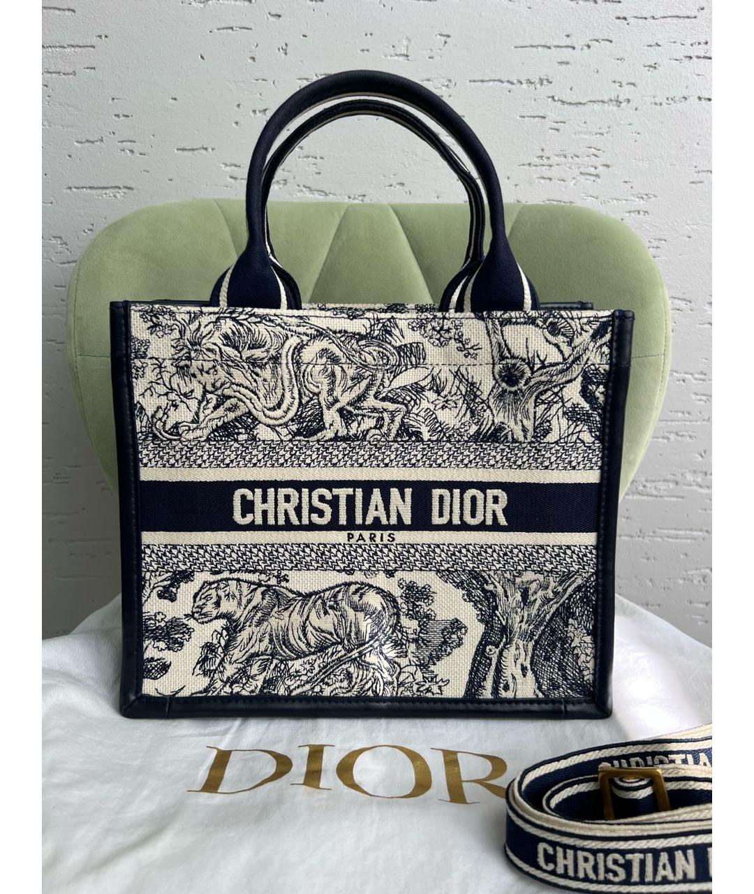 CHRISTIAN DIOR Темно-синяя сумка тоут, фото 9