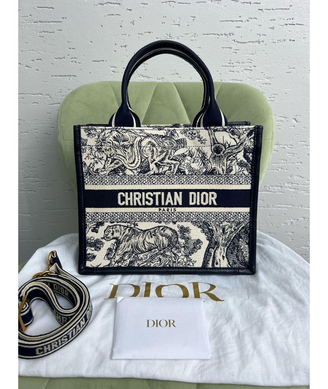 CHRISTIAN DIOR Темно-синяя сумка тоут, фото 2
