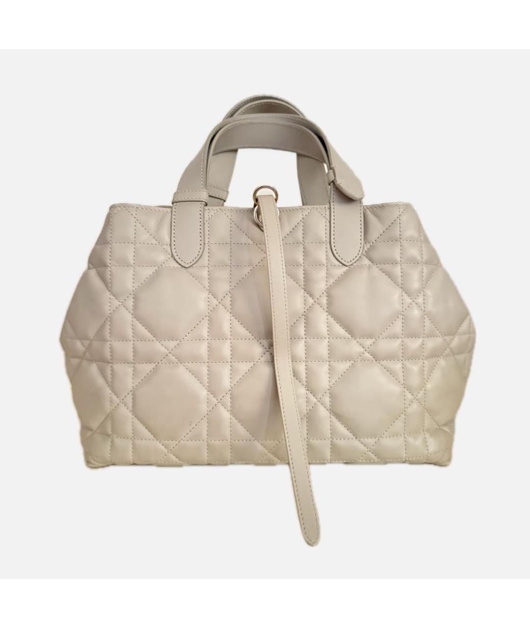 CHRISTIAN DIOR Серая кожаная сумка с короткими ручками, фото 3