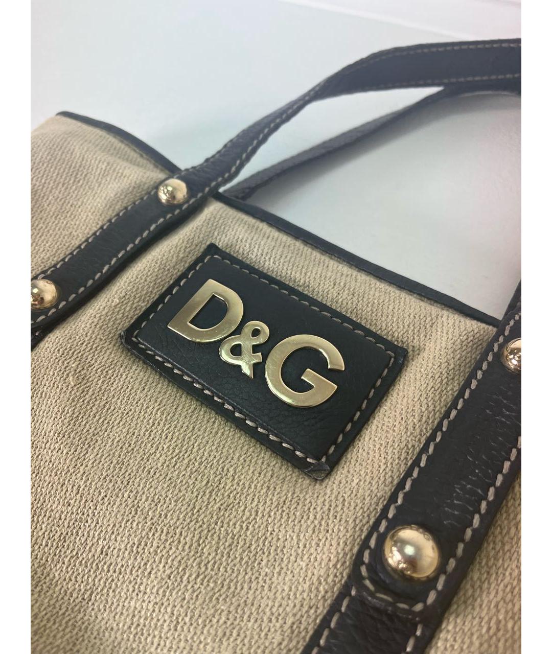 DOLCE&GABBANA Бежевая сумка с короткими ручками, фото 2