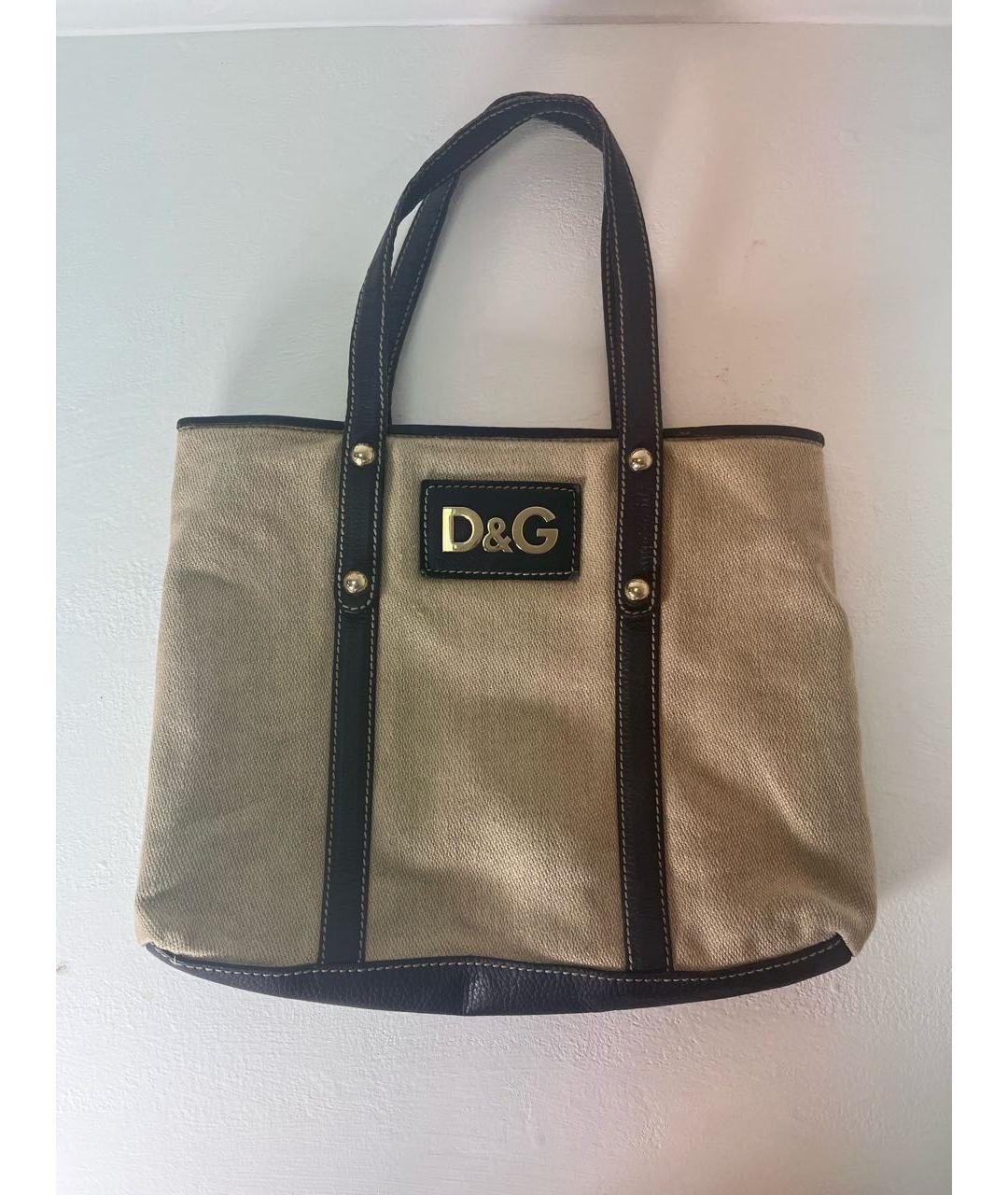 DOLCE&GABBANA Бежевая сумка с короткими ручками, фото 5