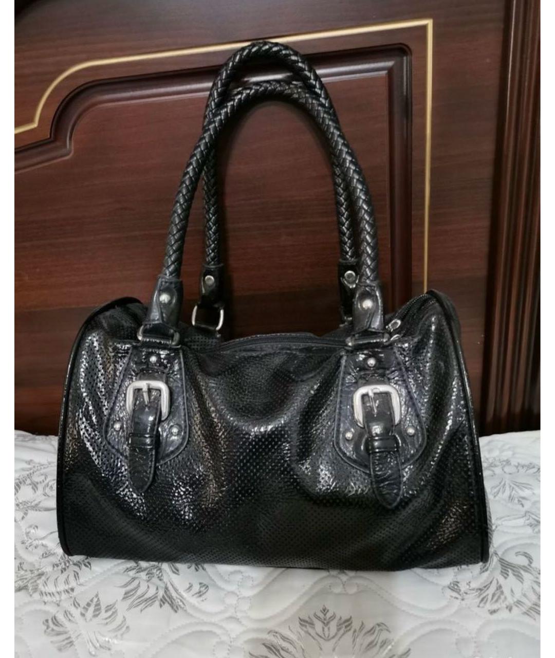 DOLCE&GABBANA Черная кожаная сумка с короткими ручками, фото 2