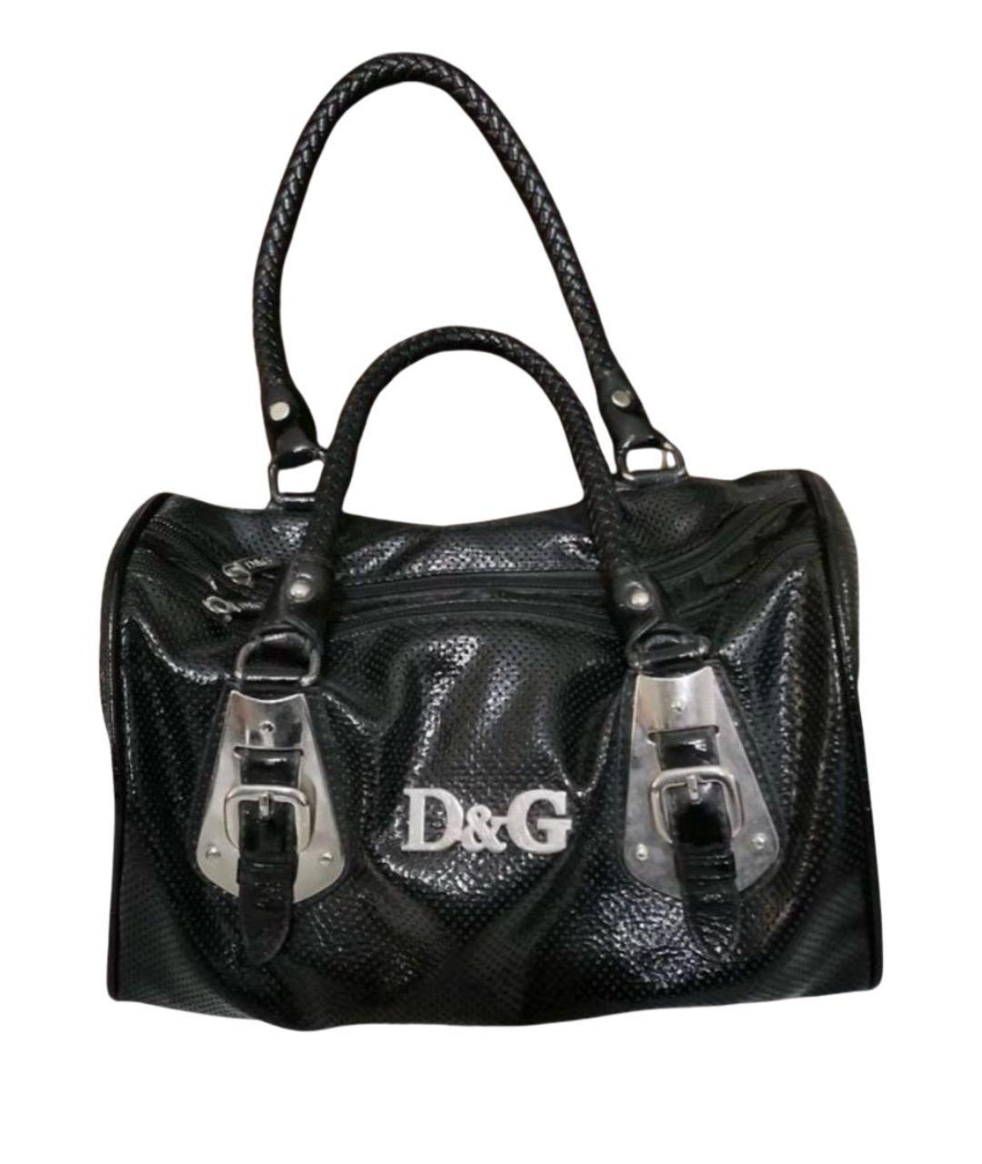 DOLCE&GABBANA Черная кожаная сумка с короткими ручками, фото 1