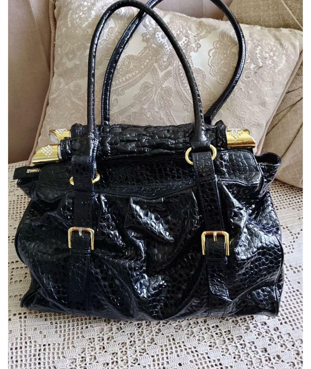 DOLCE&GABBANA Черная кожаная сумка с короткими ручками, фото 2