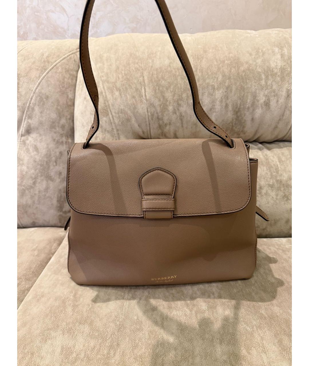 BURBERRY Бежевая кожаная сумка через плечо, фото 9