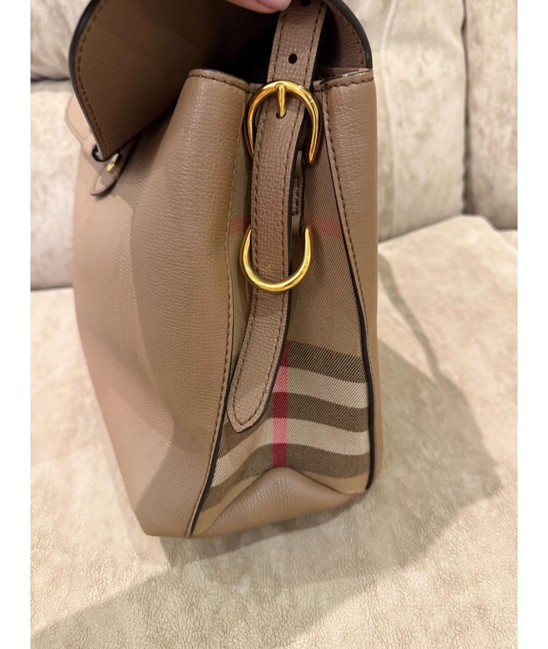 BURBERRY Бежевая кожаная сумка через плечо, фото 8