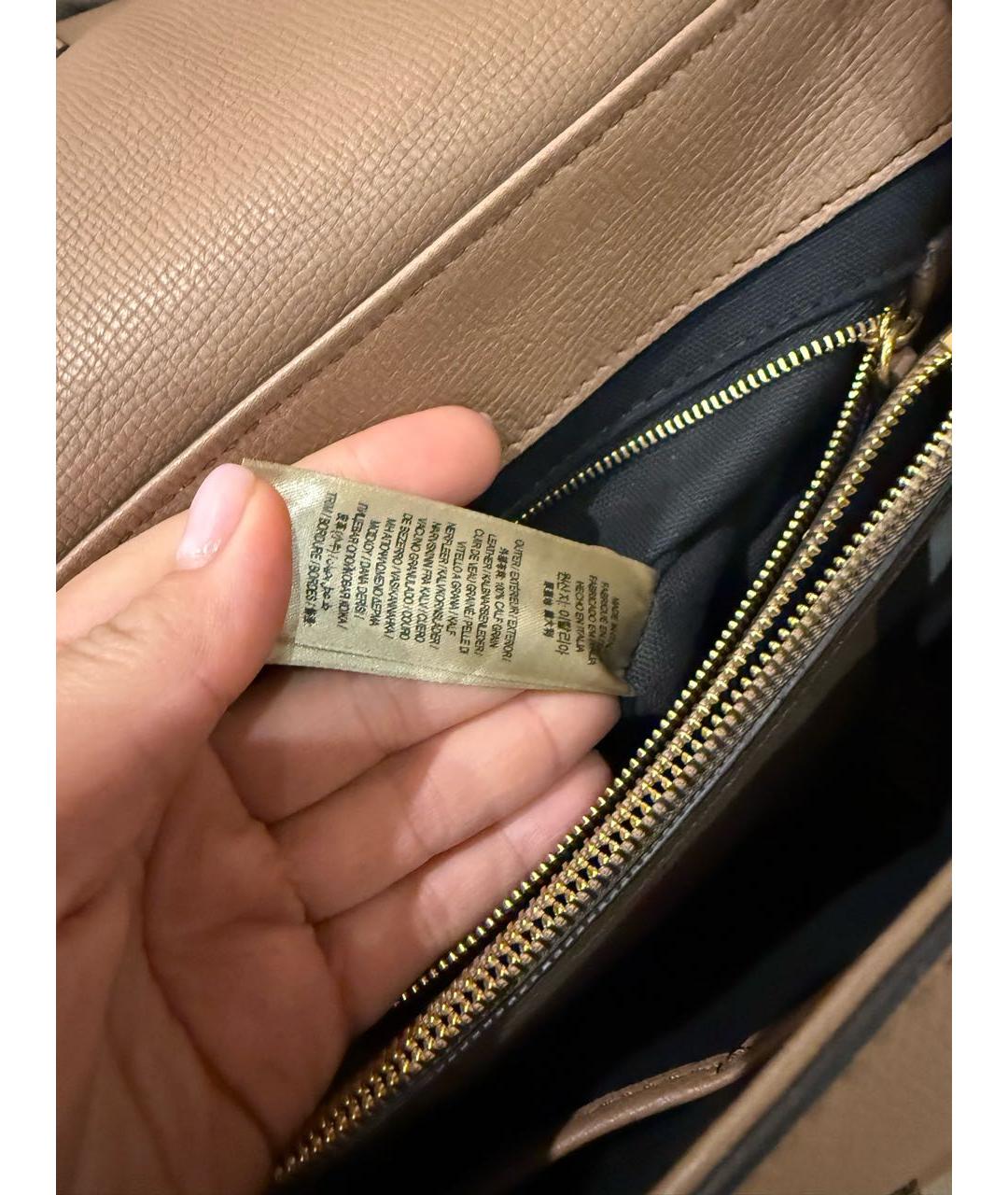 BURBERRY Бежевая кожаная сумка через плечо, фото 5