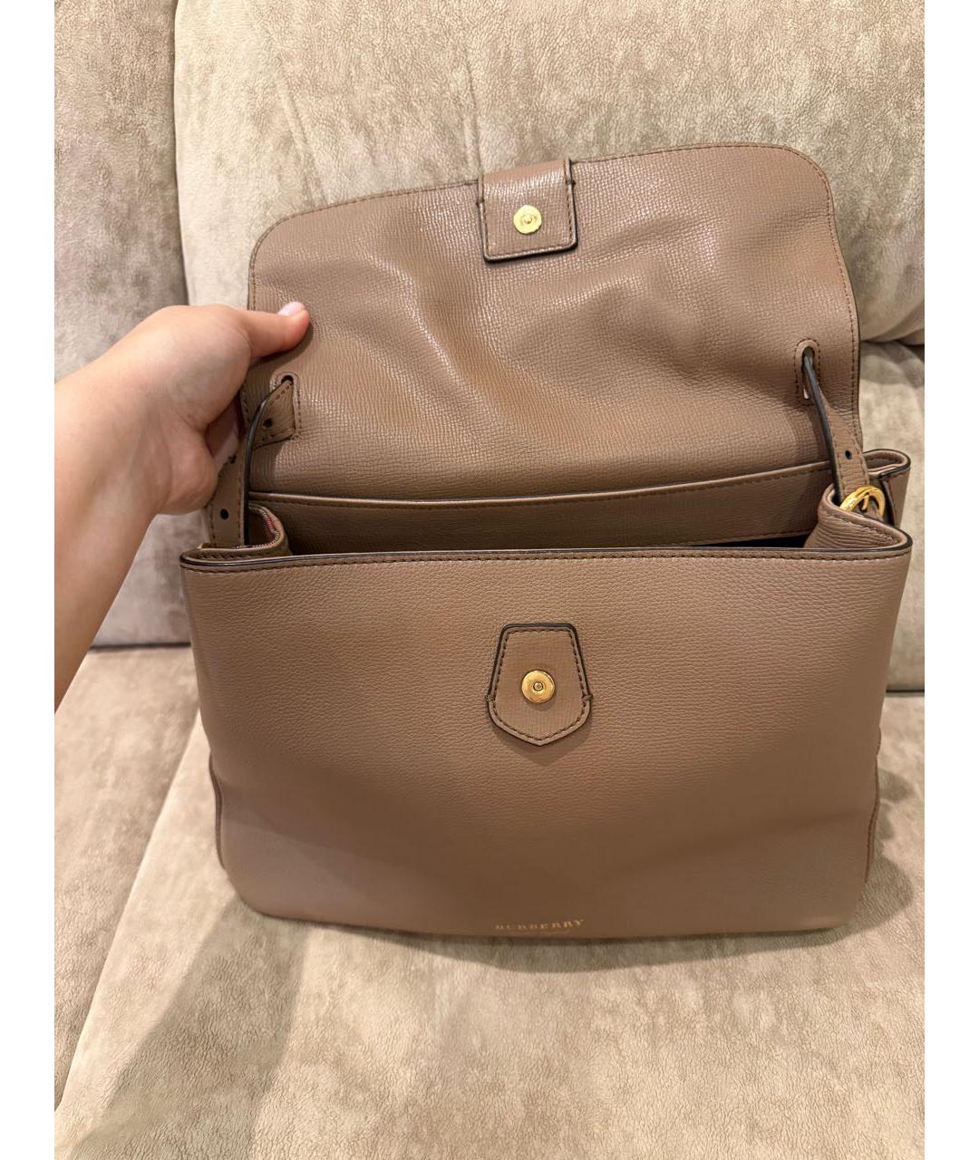 BURBERRY Бежевая кожаная сумка через плечо, фото 4