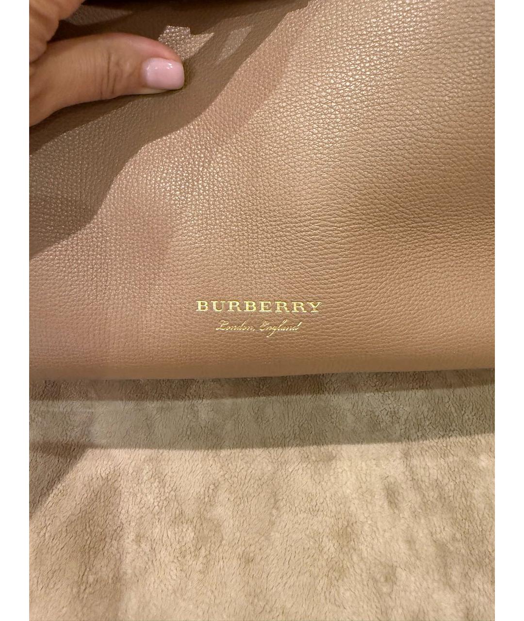 BURBERRY Бежевая кожаная сумка через плечо, фото 3