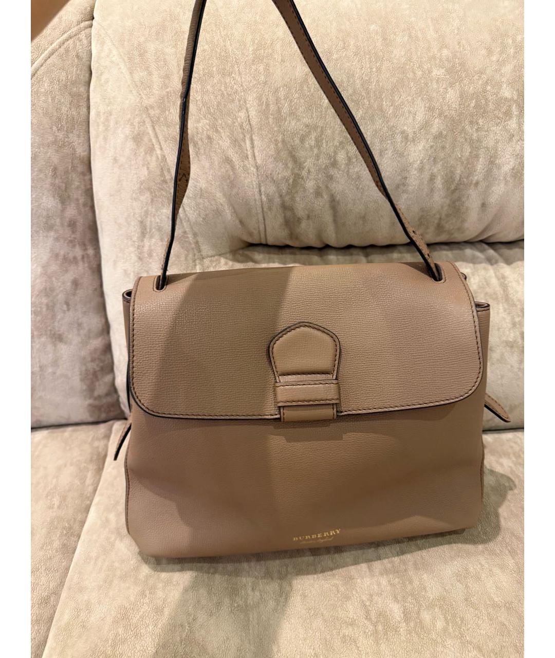 BURBERRY Бежевая кожаная сумка через плечо, фото 2