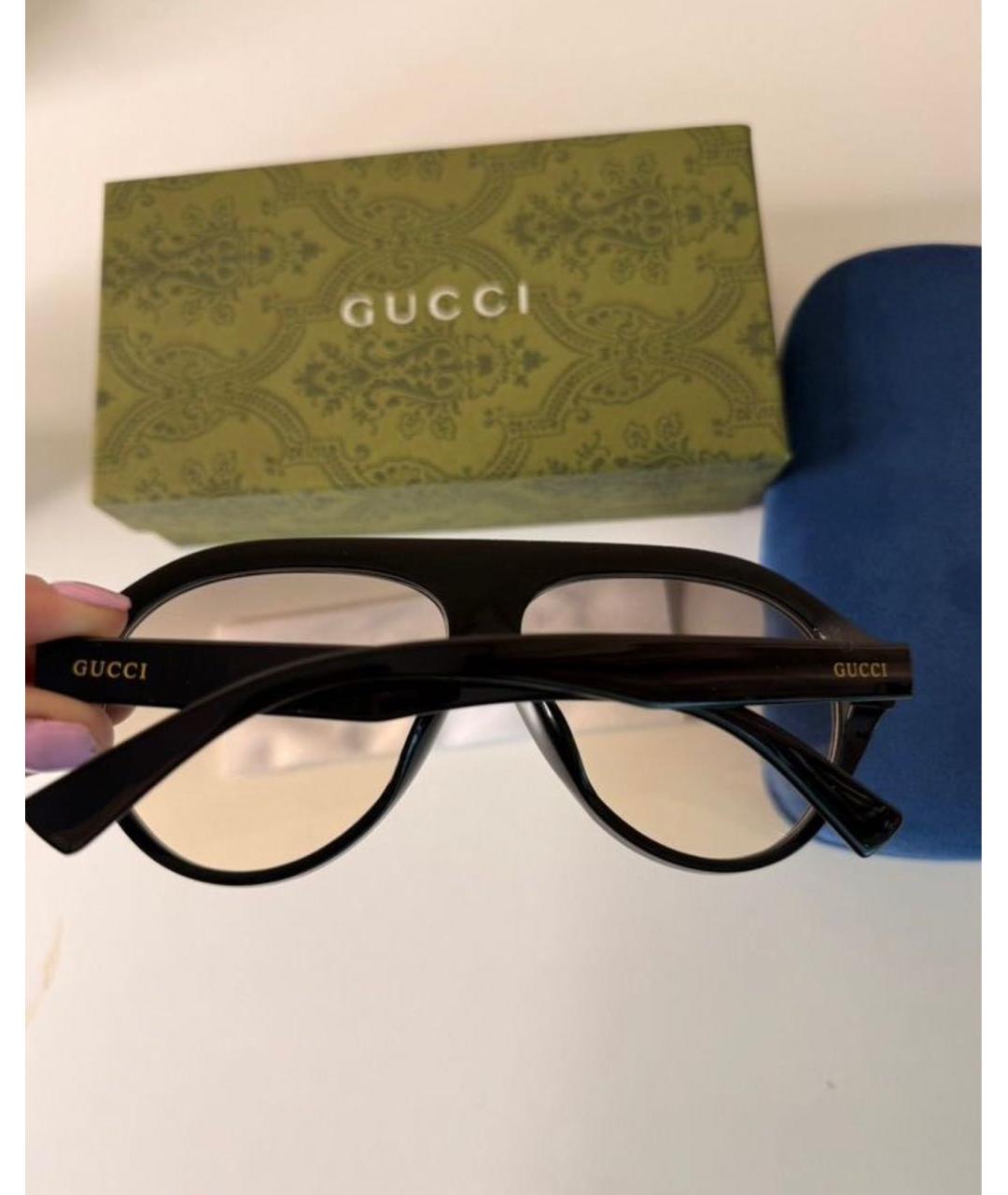 GUCCI Черные пластиковые солнцезащитные очки, фото 2