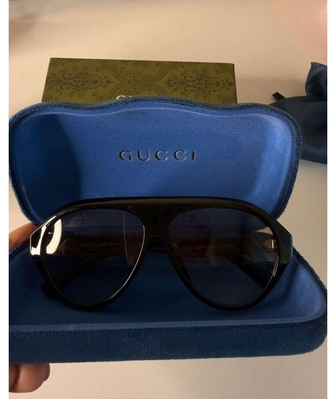 GUCCI Черные пластиковые солнцезащитные очки, фото 3