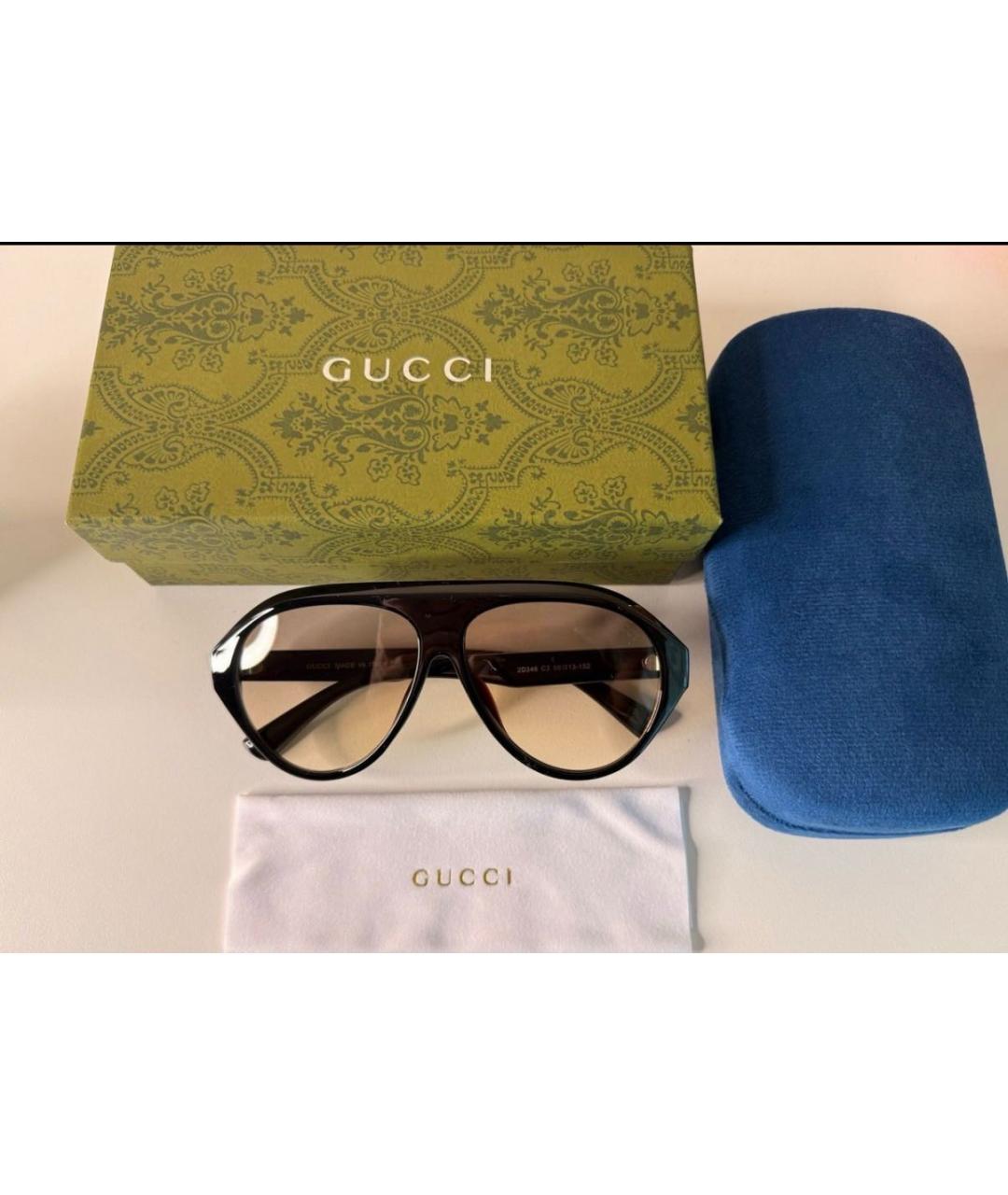 GUCCI Черные пластиковые солнцезащитные очки, фото 4