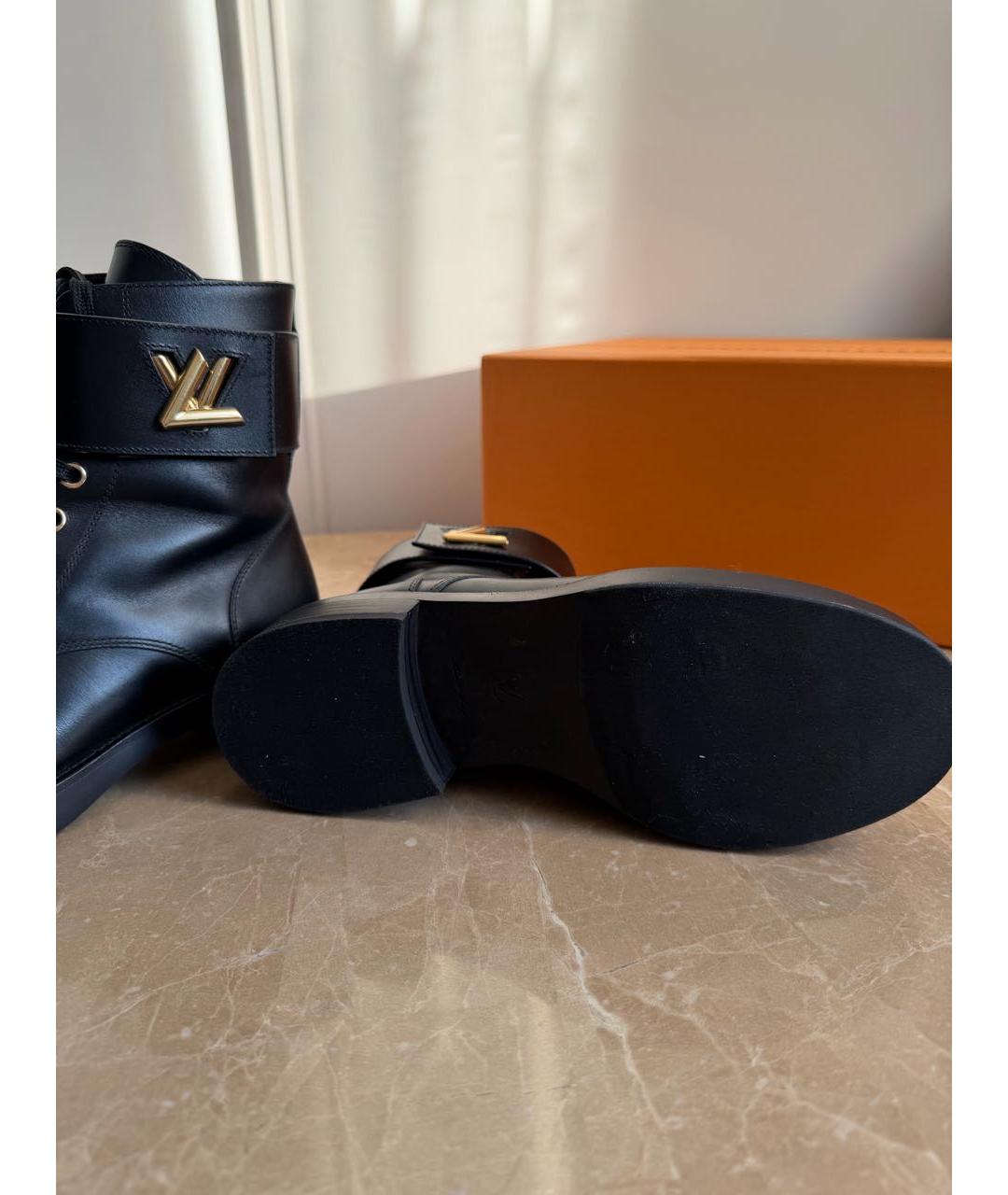 LOUIS VUITTON Черные кожаные ботинки, фото 7
