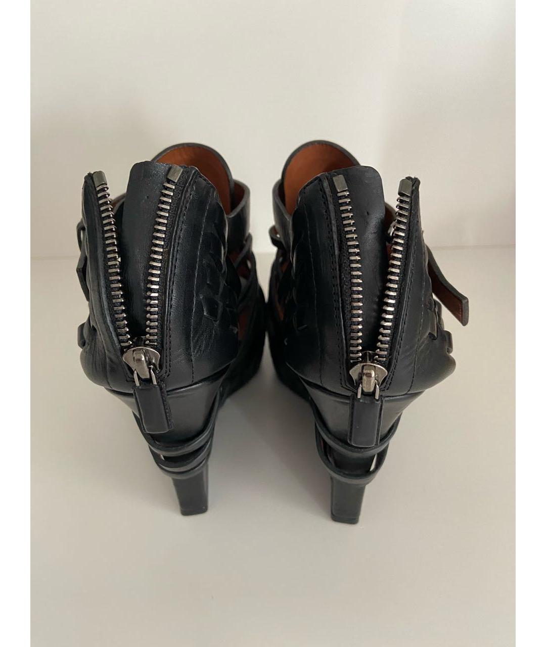 GIVENCHY Черные кожаные босоножки, фото 8