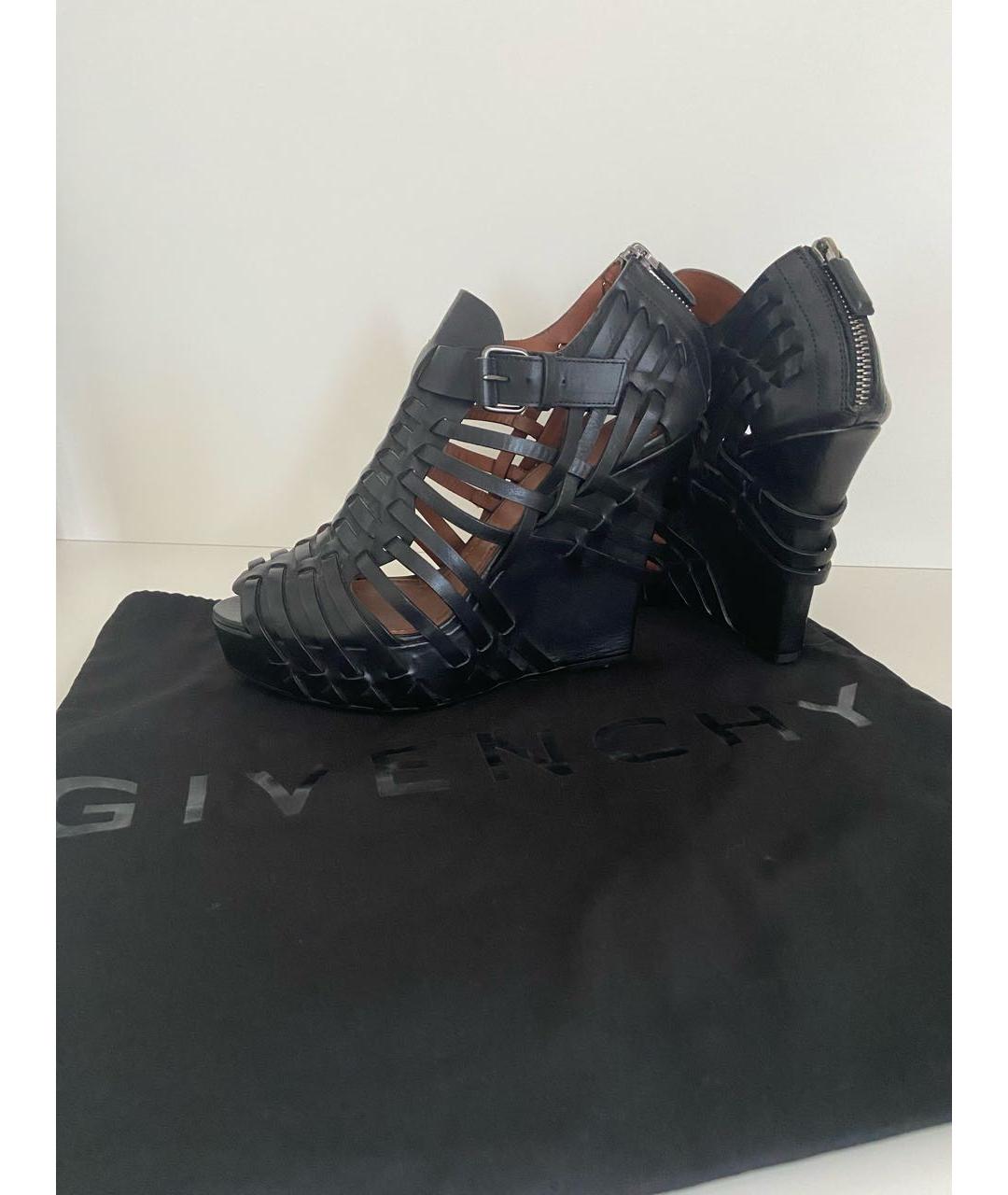 GIVENCHY Черные кожаные босоножки, фото 5