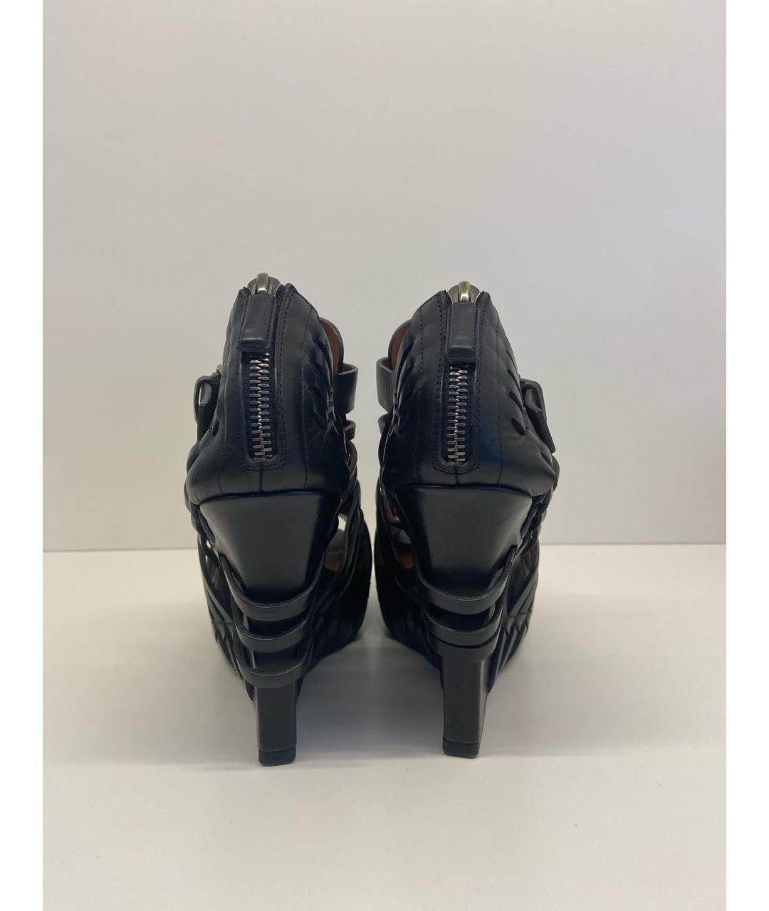 GIVENCHY Черные кожаные босоножки, фото 4