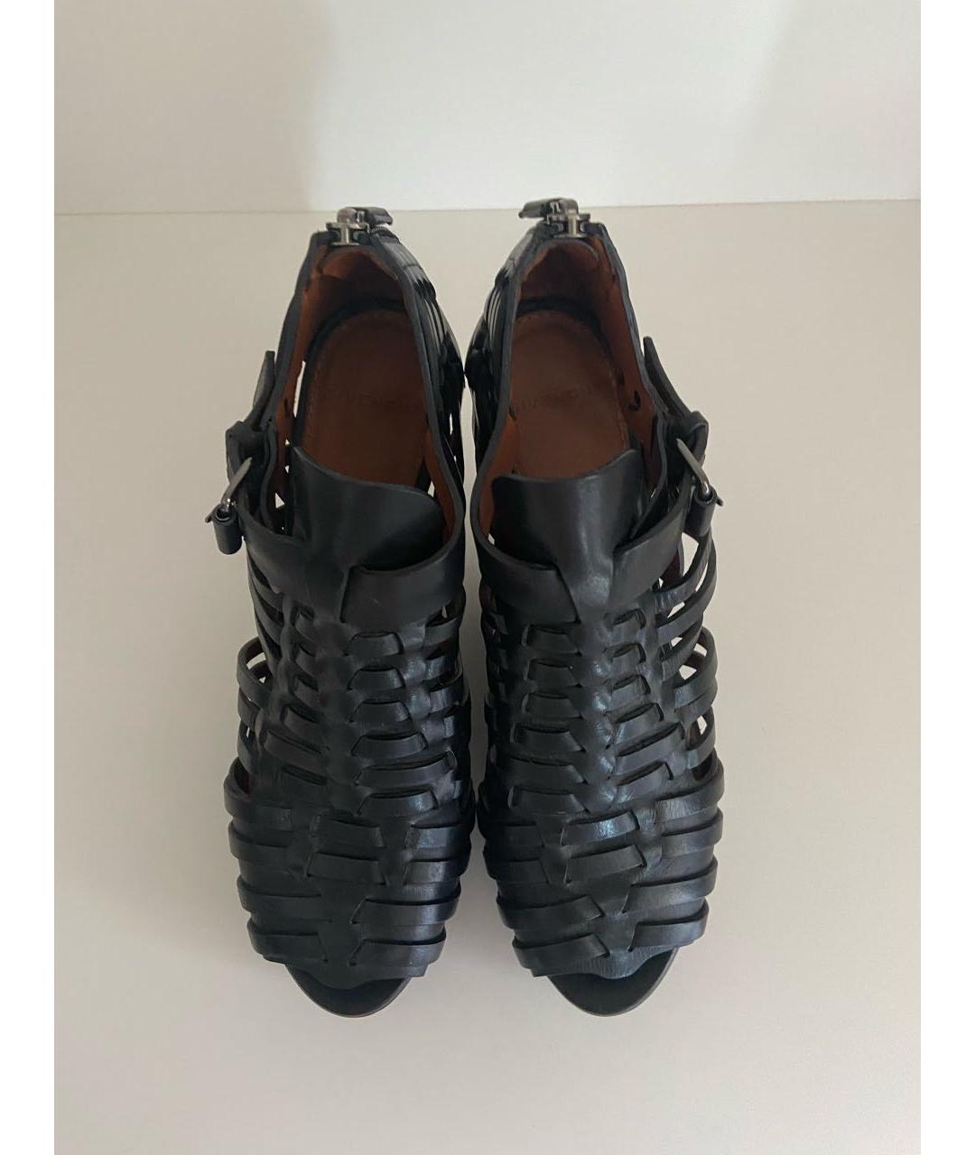 GIVENCHY Черные кожаные босоножки, фото 2