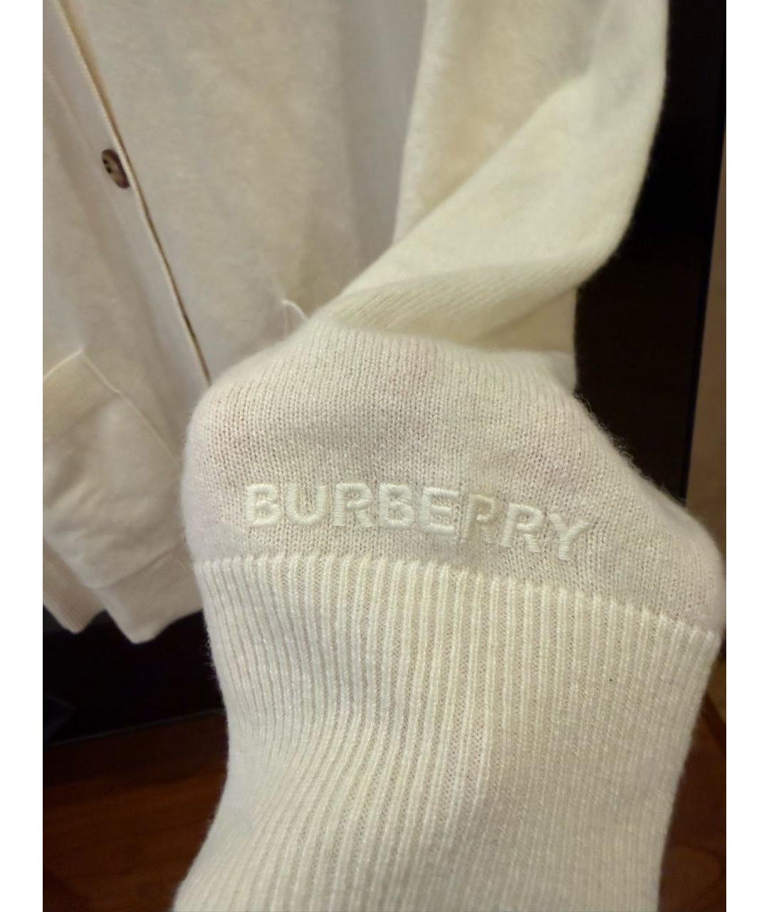 BURBERRY Белый кашемировый кардиган, фото 3
