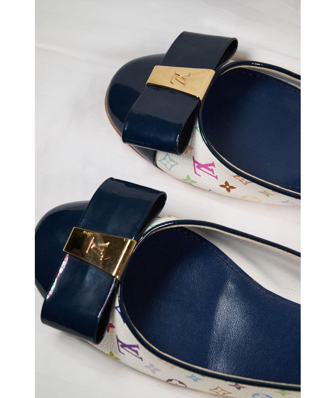LOUIS VUITTON Белые кожаные балетки, фото 4