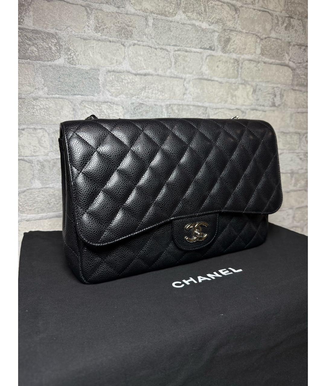 CHANEL Черная кожаная сумка через плечо, фото 2