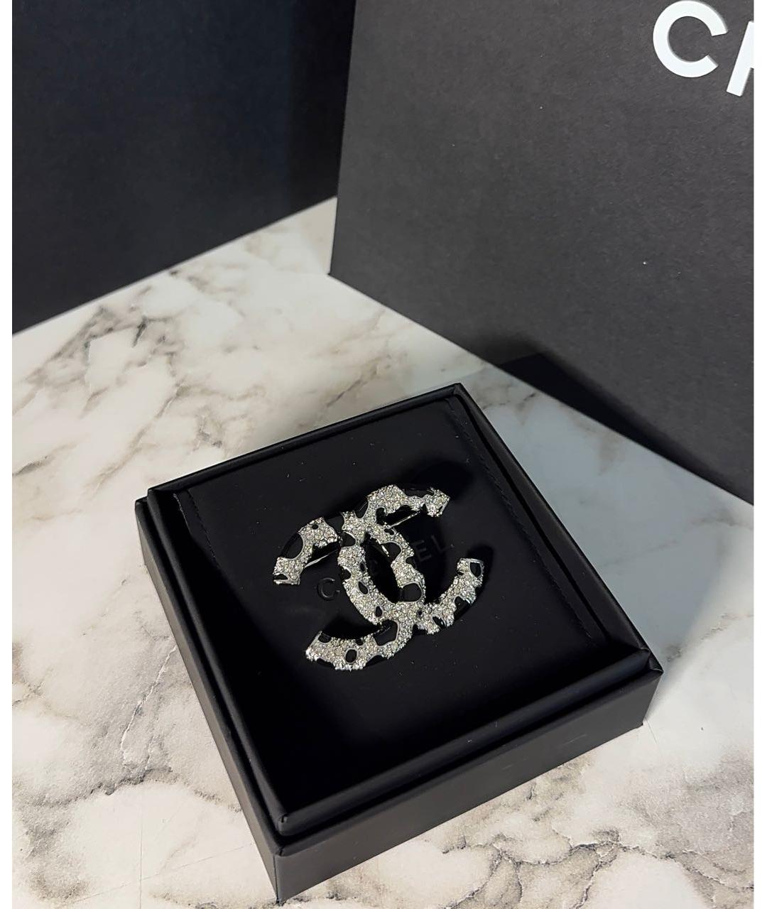 CHANEL Серебряная металлическая булавка / брошь, фото 3