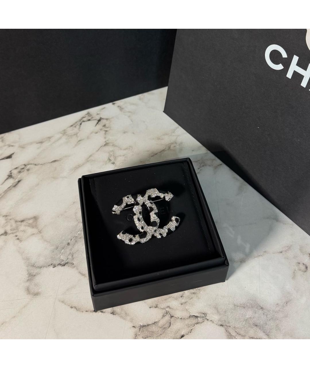 CHANEL Серебряная металлическая булавка / брошь, фото 2