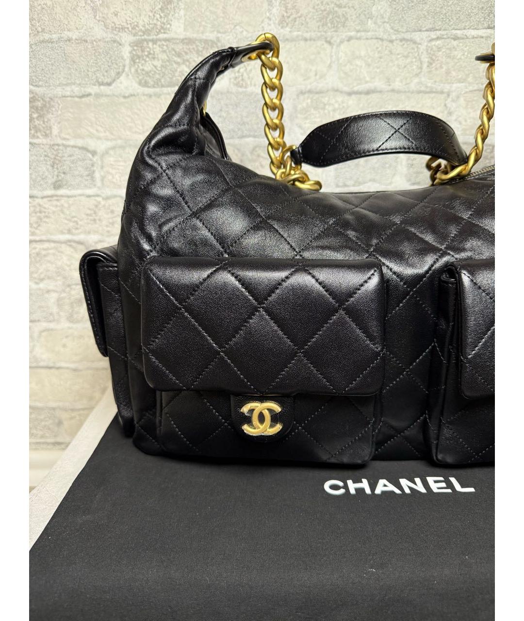 CHANEL Черная кожаная сумка через плечо, фото 3