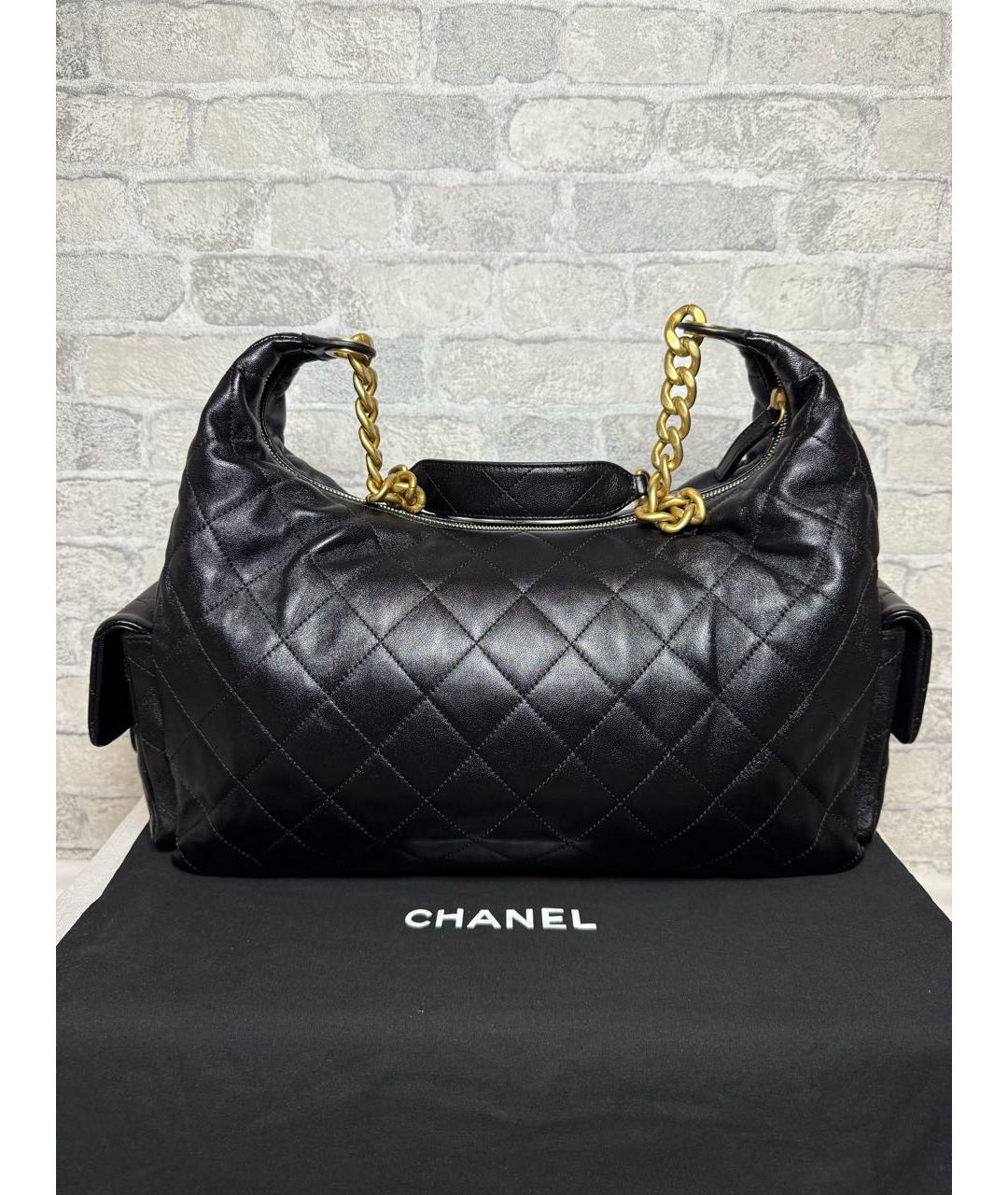CHANEL Черная кожаная сумка через плечо, фото 5