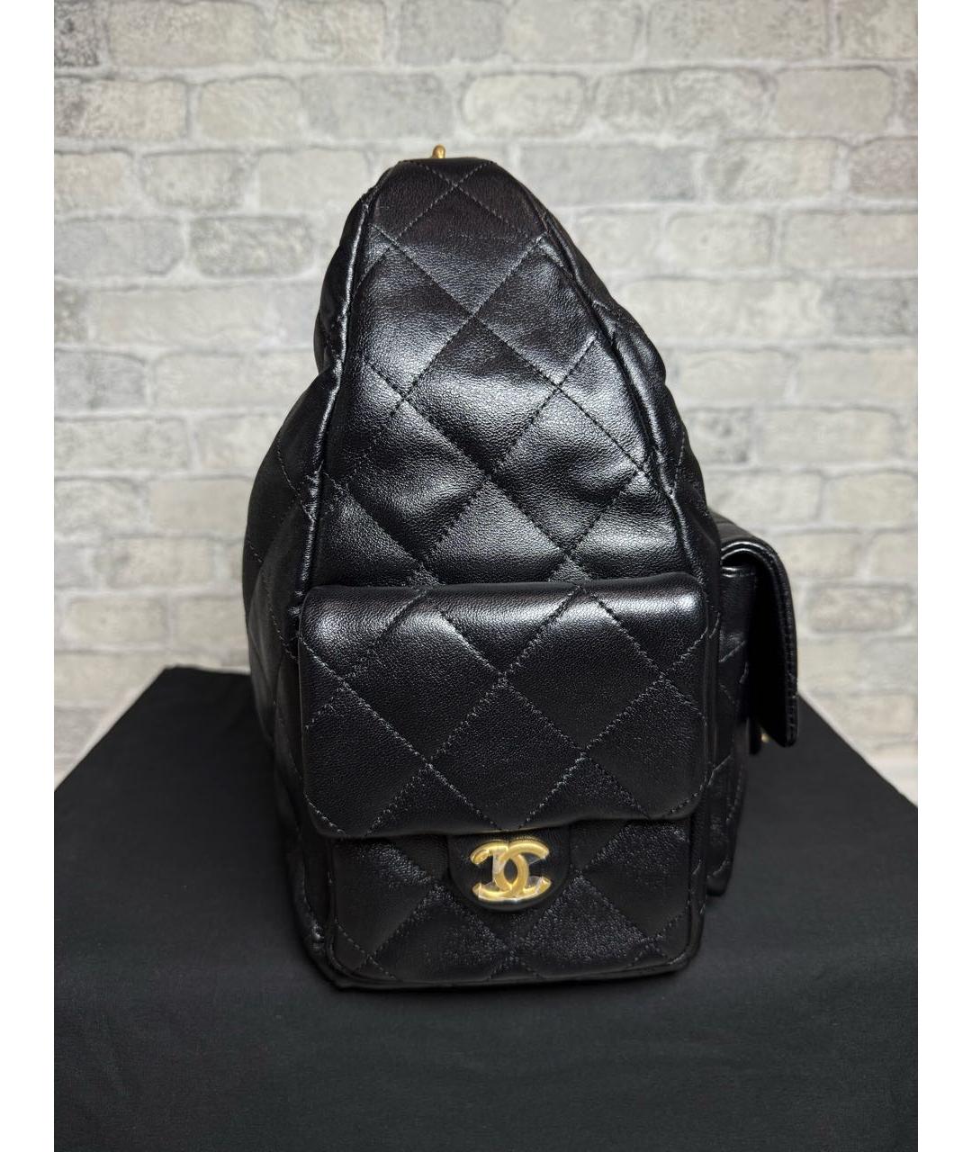 CHANEL Черная кожаная сумка через плечо, фото 6