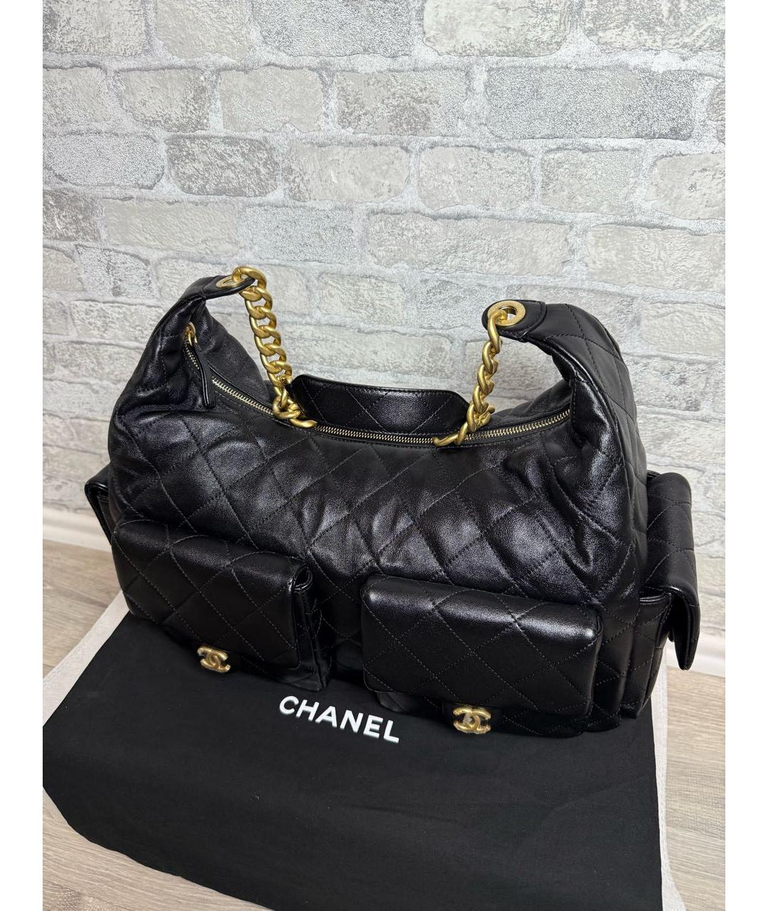 CHANEL Черная кожаная сумка через плечо, фото 4
