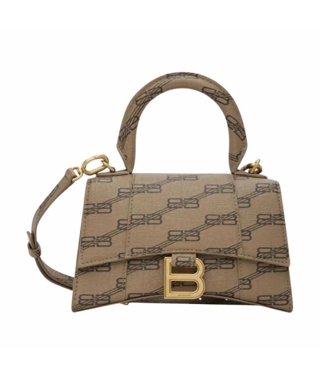 BALENCIAGA Бежевая кожаная сумка с короткими ручками, фото 5