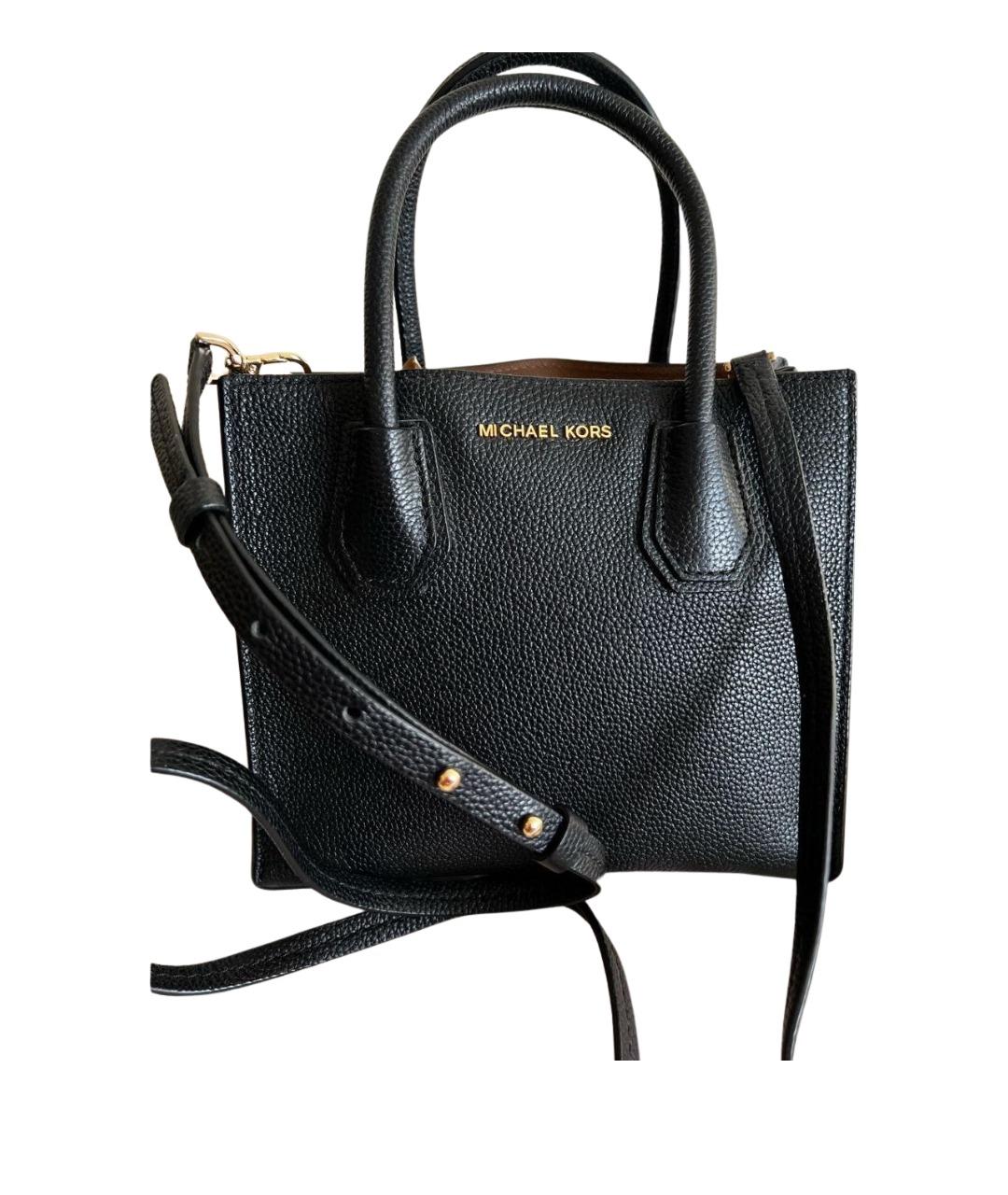 MICHAEL KORS Черная кожаная сумка тоут, фото 1