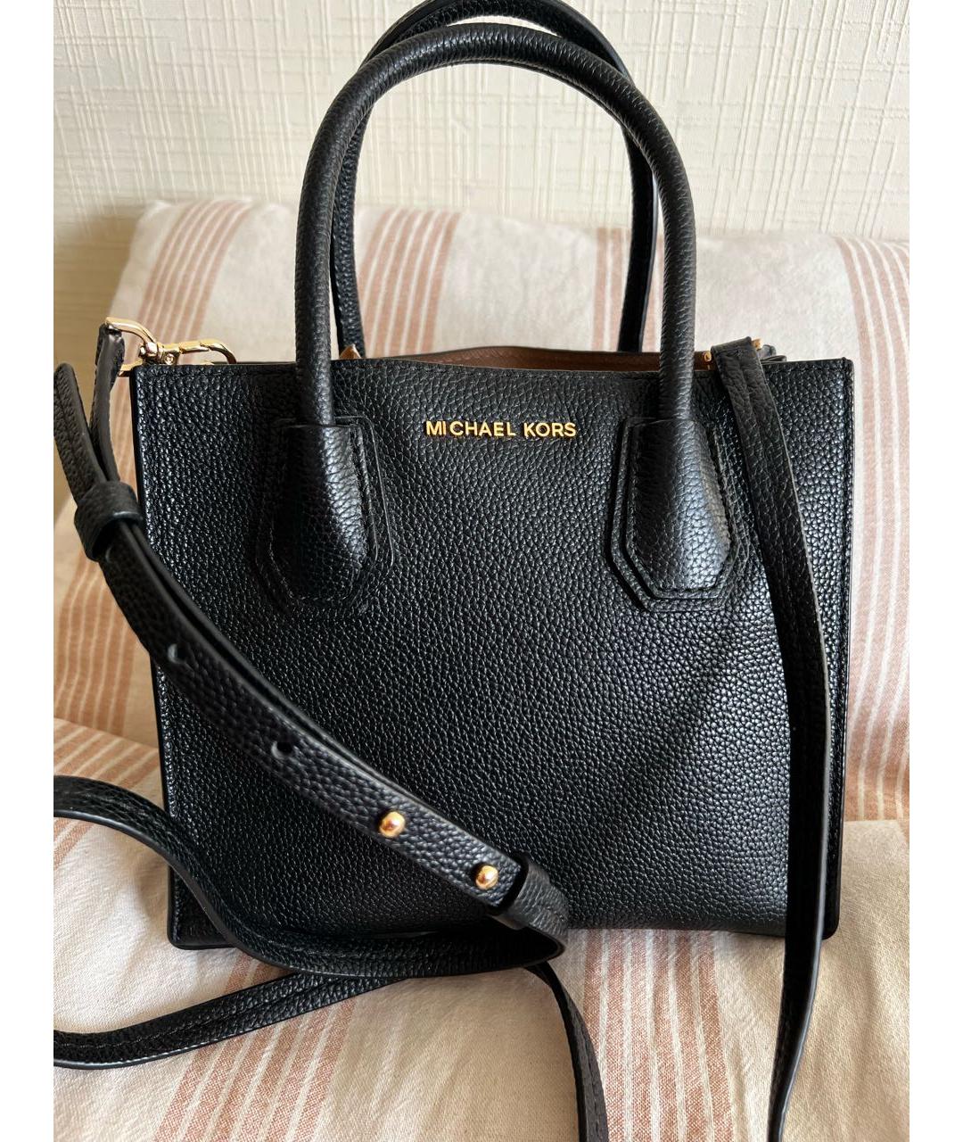 MICHAEL KORS Черная кожаная сумка тоут, фото 5