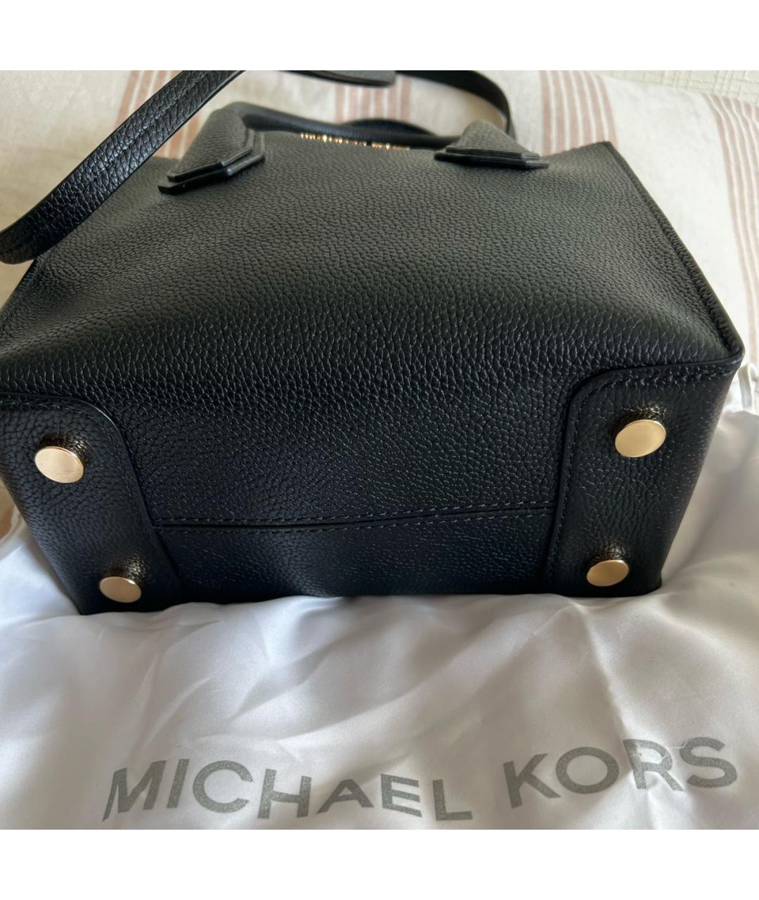 MICHAEL KORS Черная кожаная сумка тоут, фото 2