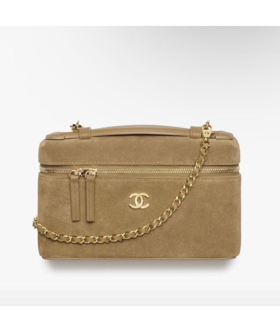 CHANEL Бежевая замшевая сумка через плечо, фото 6