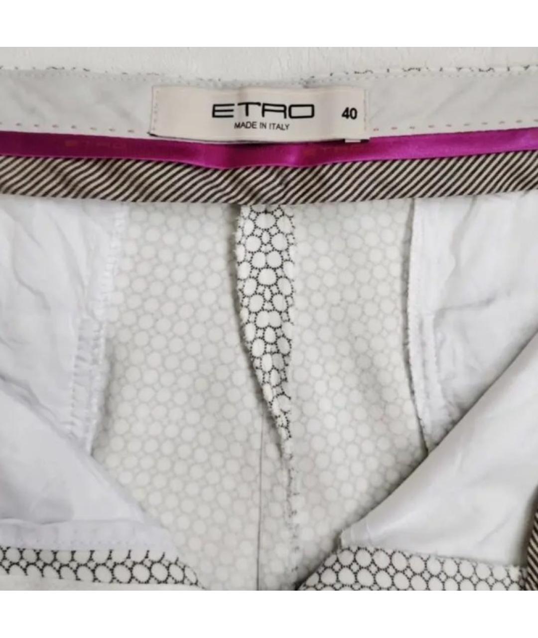 ETRO Белые вискозные брюки узкие, фото 3