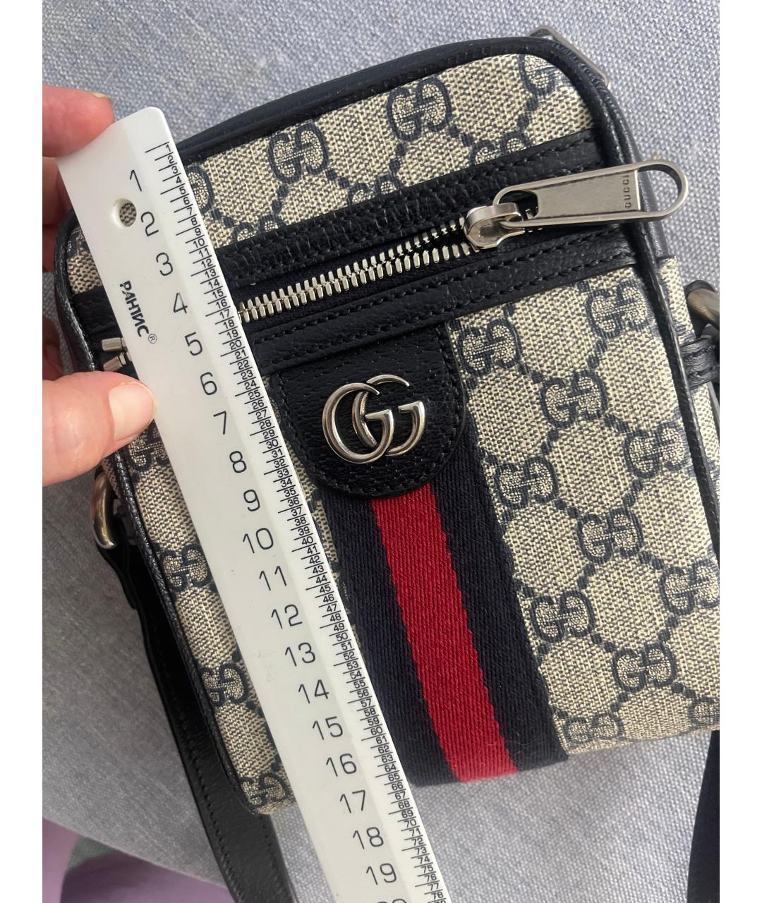 GUCCI Бежевая кожаная сумка через плечо, фото 2