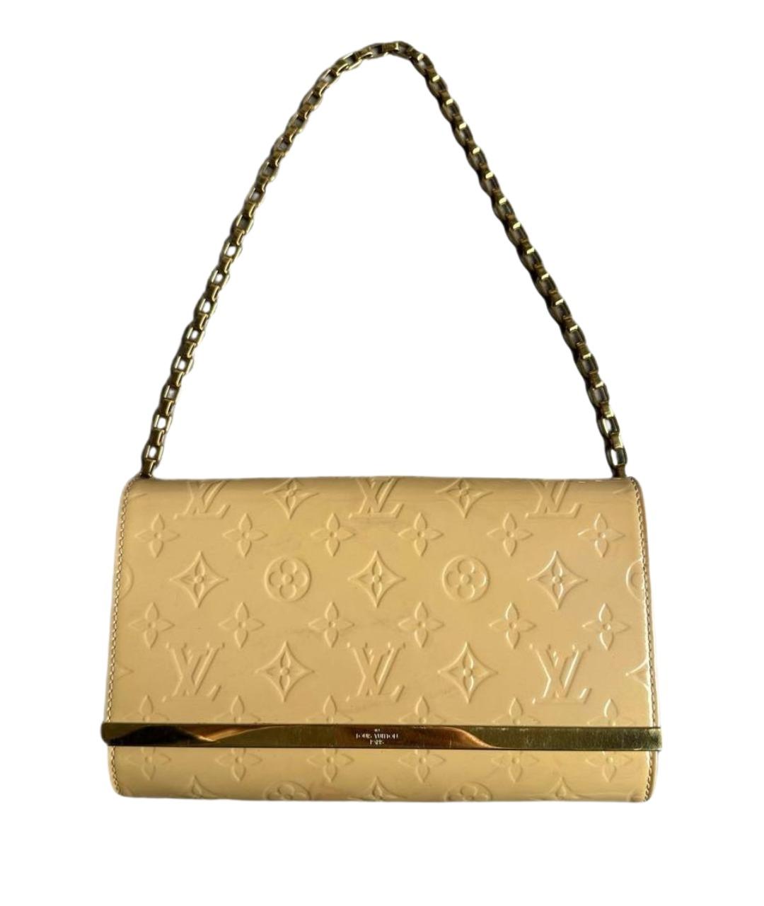 LOUIS VUITTON Бежевая сумка с короткими ручками из лакированной кожи, фото 1