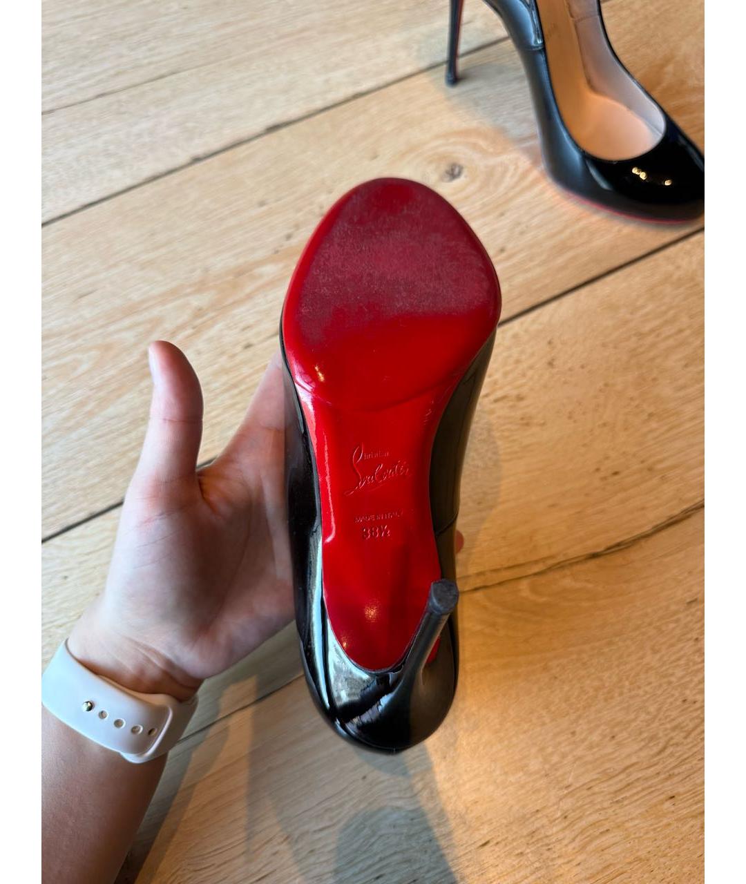 CHRISTIAN LOUBOUTIN Черные туфли из лакированной кожи, фото 6
