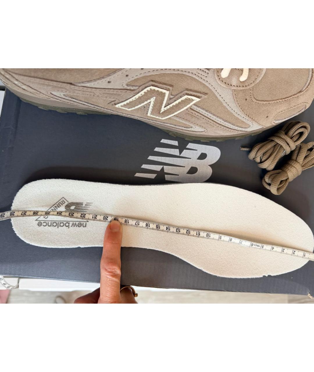 NEW BALANCE Бежевые замшевые низкие кроссовки / кеды, фото 5