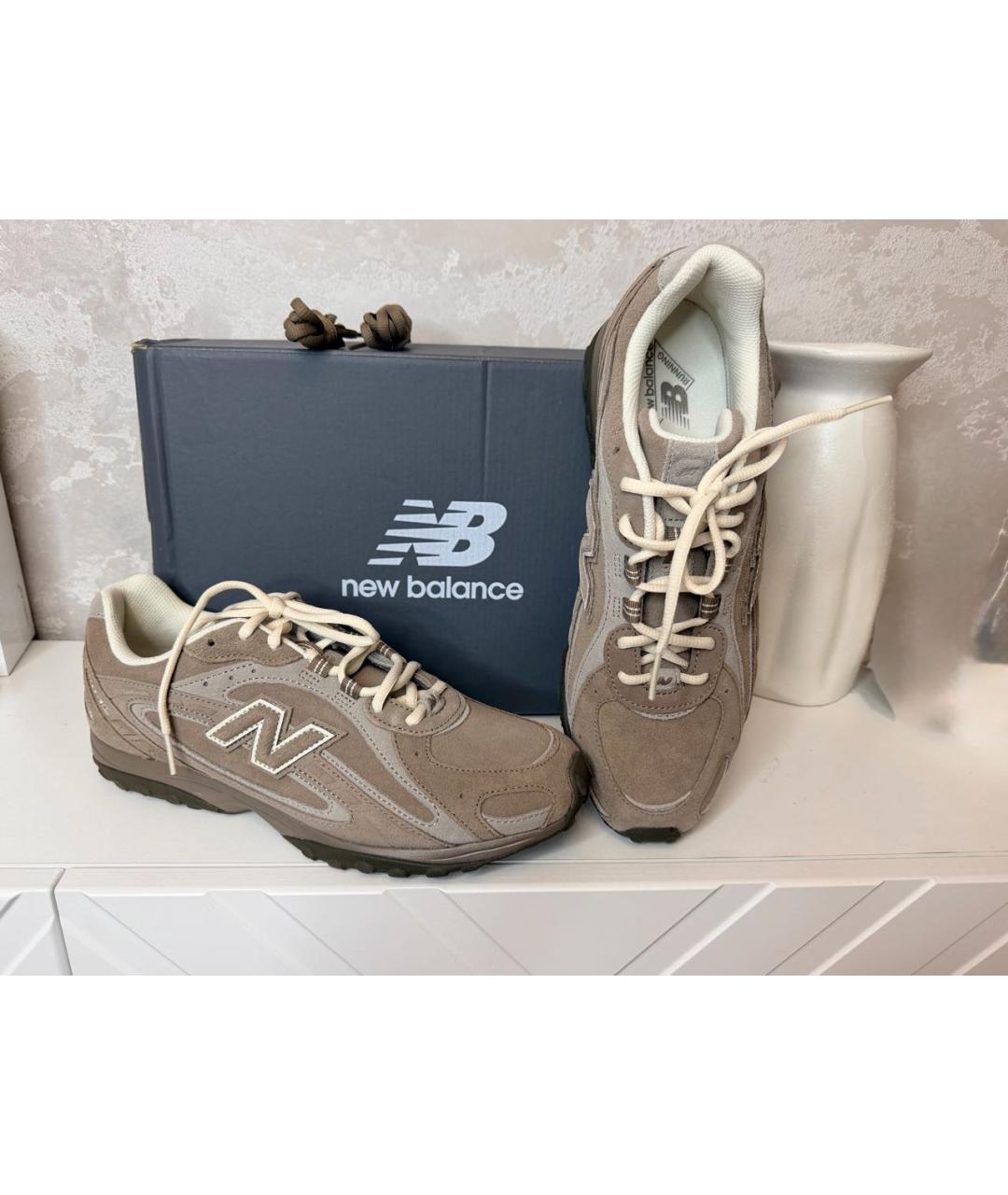 NEW BALANCE Бежевые замшевые низкие кроссовки / кеды, фото 2