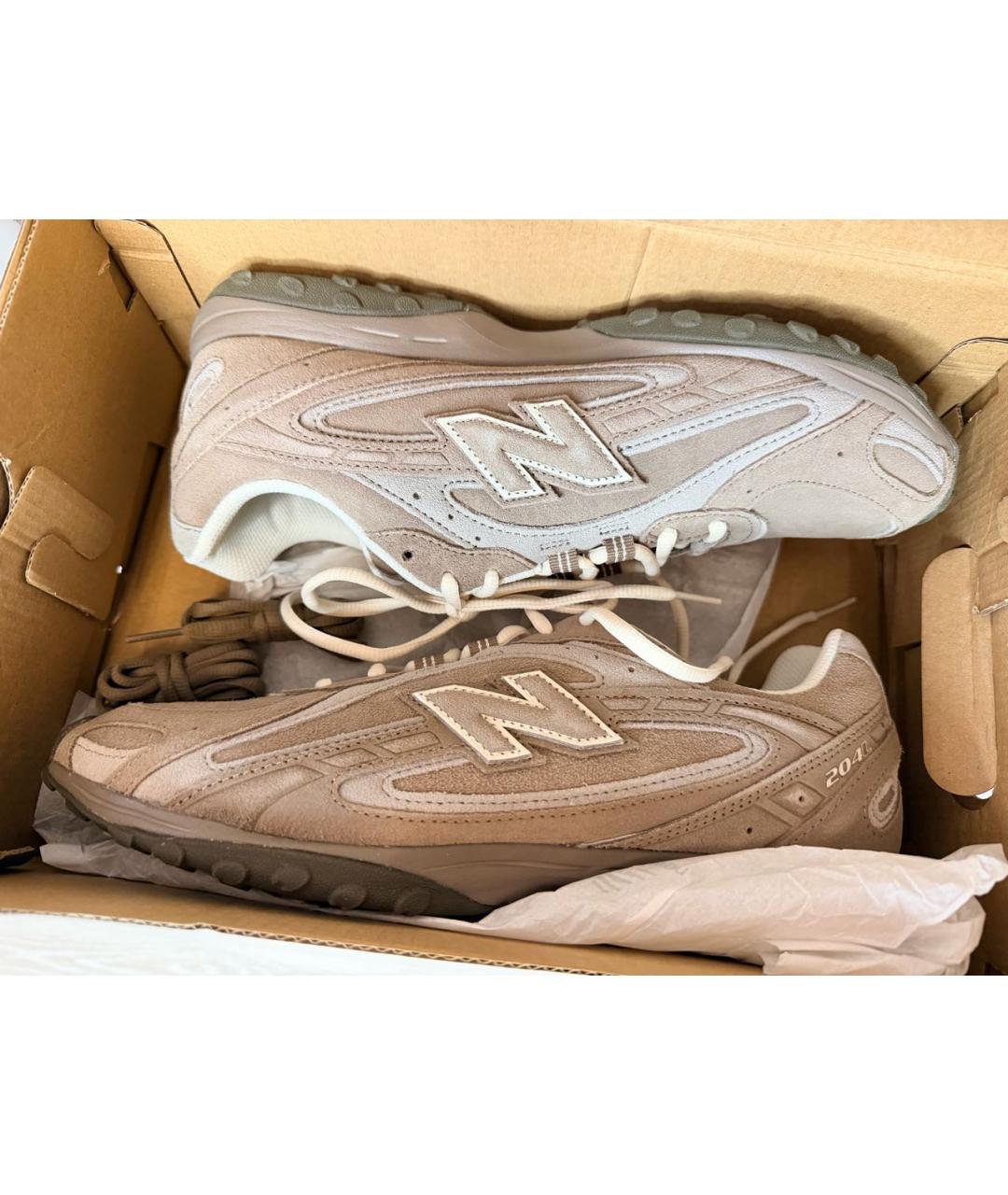 NEW BALANCE Бежевые замшевые низкие кроссовки / кеды, фото 3